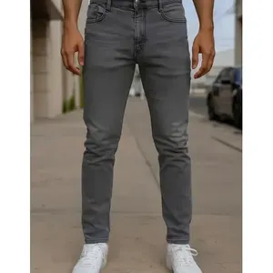Jeans Skinny da Uomo Adrenaline Grigio Elasticizzato a Vita Media con 5 Tasche in Denim Traspirante - Product Image 6