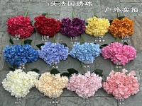 Grand bouquet d'hortensias artificiels en soie à 5 têtes, rose, pour fête, mariage, décoration intérieure, Thanksgiving