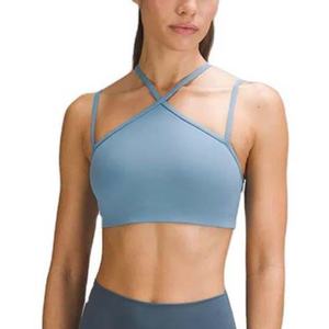 Custom Logo High Quality Women's Sports <b>Bra</b> Fitness Workout Top <b>Spaghetti</b> <b>Straps</b> Seamless Gym Yoga <b>Bra</b> for Women - Product Image 3