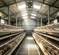 Poulailler Moderne en Acier Durable pour l'Élevage de Poulets de Chair à Grande Échelle avec Ventilation Efficace