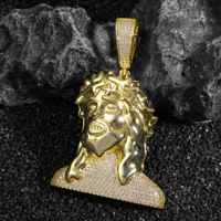 Promotion Collier Visage de Jésus entièrement serti de zircone plaqué or Couronne d'épines Pendentif religieux Hip Hop pour Hommes Collection