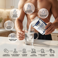 OEM ODM Poudre de Créatine HCL Micronisée Non-OGM pour Nutrition Sportive, Marque Privée, Végétalienne pour Adultes, Sans Sucre, Antioxydante, Étiquette Nettoyée