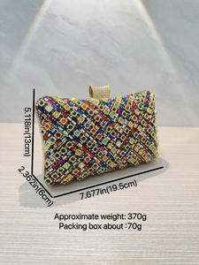 Sac à main de soirée en cristal pour femmes cartable diamant strass enveloppe sac à main avec fermeture à glissière pour fête mariage mariage dîner - Product Image 3