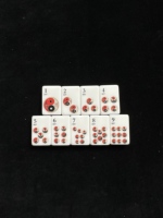 En stock – Nouvel ensemble de tuiles de Mahjong classique américain oriental, 160 pièces en acrylique, format voyage, pour 4 joueurs, Thème Tai Chi Dragon Rouge Bambou
