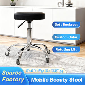 Sgabello portatile semplice Pedicure salone idraulico a rotolamento sgabello ergonomico sedia odontoiatrica in pelle rotonda Master sgabello sedia con ruota - Product Image 3