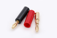 Connecteur de câble à fiche banane de 4mm pour haut-parleurs d'amplificateur audio DIY, cuivre plaqué or, sans soudure, état neuf, sortie DC