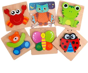Houten Puzzels Peuter Speelgoed Geschenken Voor 1 2 3 Jaar Oude Jongens Meisjes Dieren Legpuzzels Leren Educatief Speelgoed