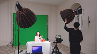 Ensemble de lumière de remplissage de diffusion en direct 2 pièces 200W CRI>95Ra télécommande lumière vidéo LED pour nourriture beauté petit lieu flux en direct