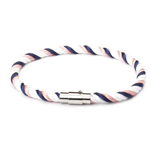 Bracelet en coton tressé en acier inoxydable, Bracelet à fermeture magnétique, Bracelet élégant pour hommes, à corde Durable, 1 pièce - Product Image 3