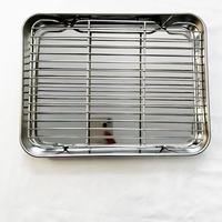 Plateau de service carré et plat à rôtir en acier inoxydable avec grille – Style moderne et durable