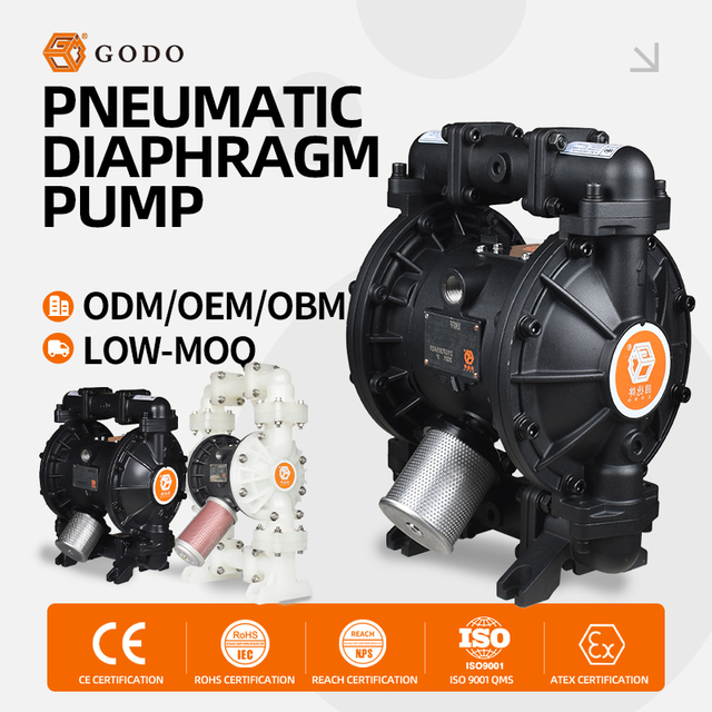 GODO BFQ-25L 1'' Aluminum Alloy Pneumatic Diaphragm Pump Sewage Transfer Air Pump