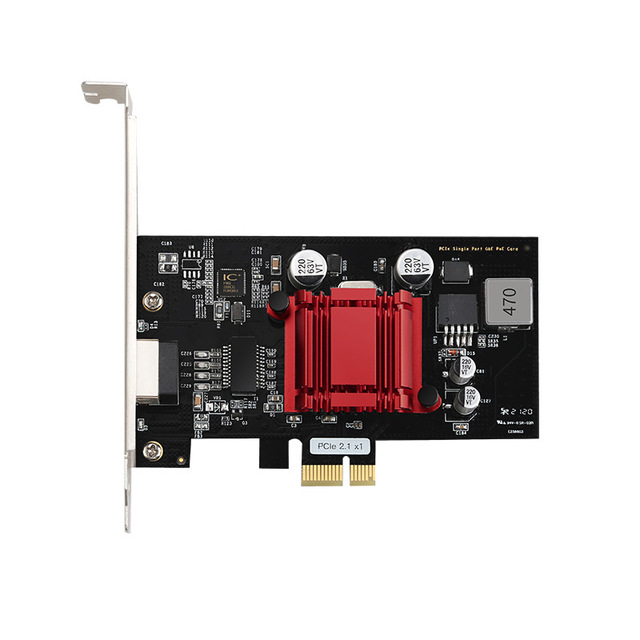 Intel I210 Single-Port RJ45 PCI-E POE Gigabit Ethernet Adapter Card for Industrial Network and Image Capture