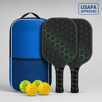 Kit de raquettes de pickleball en fibre de verre pour enfants, 2 raquettes, 4 balles, noyau en nid d'abeille, robuste, léger, écologique, usage quotidien, stock disponible