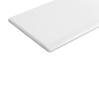 Rodapié de Cerámica Blanco Satinado 12x60 cm, 8 mm de Grosor, Bordes Irregulares para Decoración de Paredes