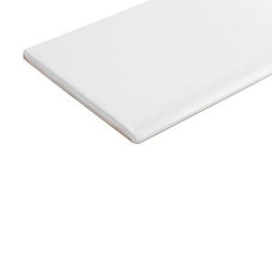 Satin White Ceramic Skirting 12x60 Cm 8 Mm Thickness Irregular Edges For Wall Base Trim - Product Image 3
