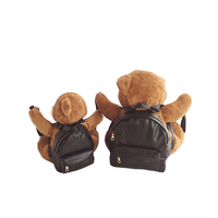 Sac à dos en peluche animal personnalisé d'usine ours en peluche sac en cuir PU sac d'école pour enfants cadeaux