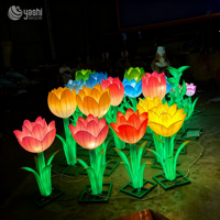 Lanternes LED florales en forme de tulipe, best-sellers, pour la décoration extérieure des parcs, des paysages et des festivals