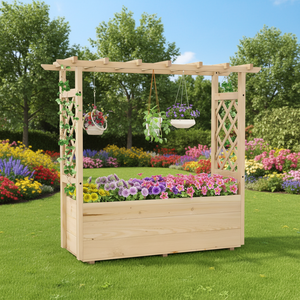 Panneau de <span class=keywords><strong>treillis</strong></span> <span class=keywords><strong>en</strong></span> <span class=keywords><strong>bois</strong></span> avec grille pour plantes grimpantes, jardinière de patio, bac à fleurs pour patio et jardin, plantes et végétaux grimpants - Product Image 6