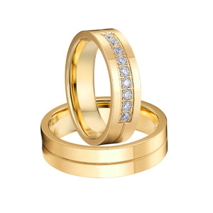 แหวนคู่รักทำจากสเตนเลสสไตล์ยุโรปและอเมริกาประดับพลอยเพทายไทเทเนียมเครื่องประดับเวอร์ชั่นเกาหลีขายส่ง - Product Image 5