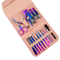 Portable Toe Nail Care Tools Kit de toilettage en acier inoxydable Voyage Beauté Rose Violet Manucure Pédicure Nail Kit Pour Hommes et Femmes