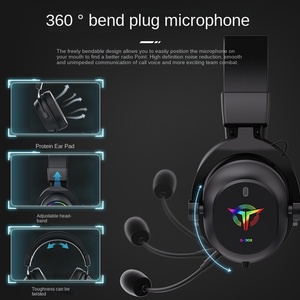 Rambotech RGB Wired Dynamic With <b>Microphone</b> Metal & Leather USB 1.95m Button Controls 20Hz-20kHz G4000W Ps4 Heads - Product Image 4