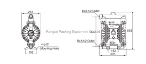 Pompe à membrane pneumatique 1.5 "pour l'industrie chimique BML40 379L Pompe pneumatique Bombas Diafragma - Product Image 6