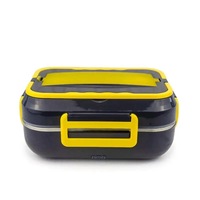 Chauffe-plat électrique 1,5 L en acier inoxydable, boîte chauffante portable pour déjeuner, transporteur de repas pour voiture, camion, bureau, conteneur isotherme