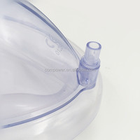 Masque facial médical jetable en PVC transparent à usage unique avec valve supérieure pour anesthésie et respiration d'oxygène