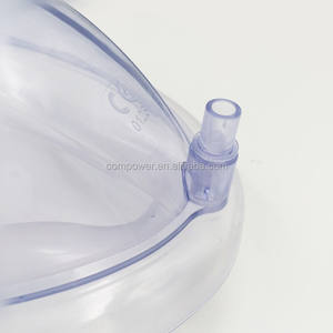 <span class=keywords><strong>Masque</strong></span> facial médical jetable en PVC transparent à usage unique avec valve supérieure pour anesthésie et respiration d'oxygène - Product Image 4