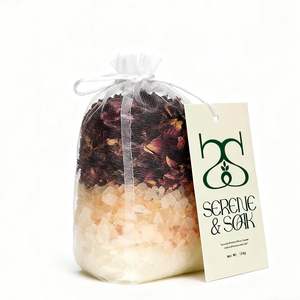 S&Soak <span class=keywords><strong>Sel</strong></span> de bain en cristal d'Himalaya 100% biologique, écologique, de luxe, à marque privée, douze formules, à base de plantes, à la rose - Product Image 6