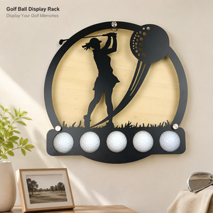 Support mural personnalisé pour balles de golf en bois et fer, avec options d'agencement, de logo, de forme, de taille, de présentation et d'emballage - Product Image 1