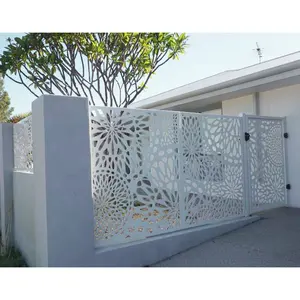 Perforated Decorative Screen Panels Sliding Aluminum Garden Gate Rusty Corten Steel Screen Garden Fence,farm Fence Metal Support