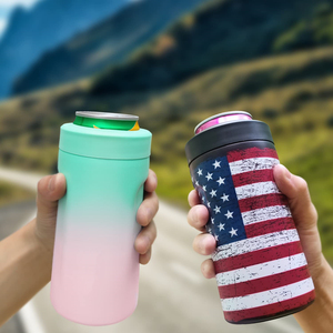 12Oz 4 Trong 1 Thép Không Gỉ Đôi Tường Mỏng Có Thể Mát Bia Chai Chủ Uống Cách Điện Xách Tay Coozies Cho Skinny Lon - Product Image 5