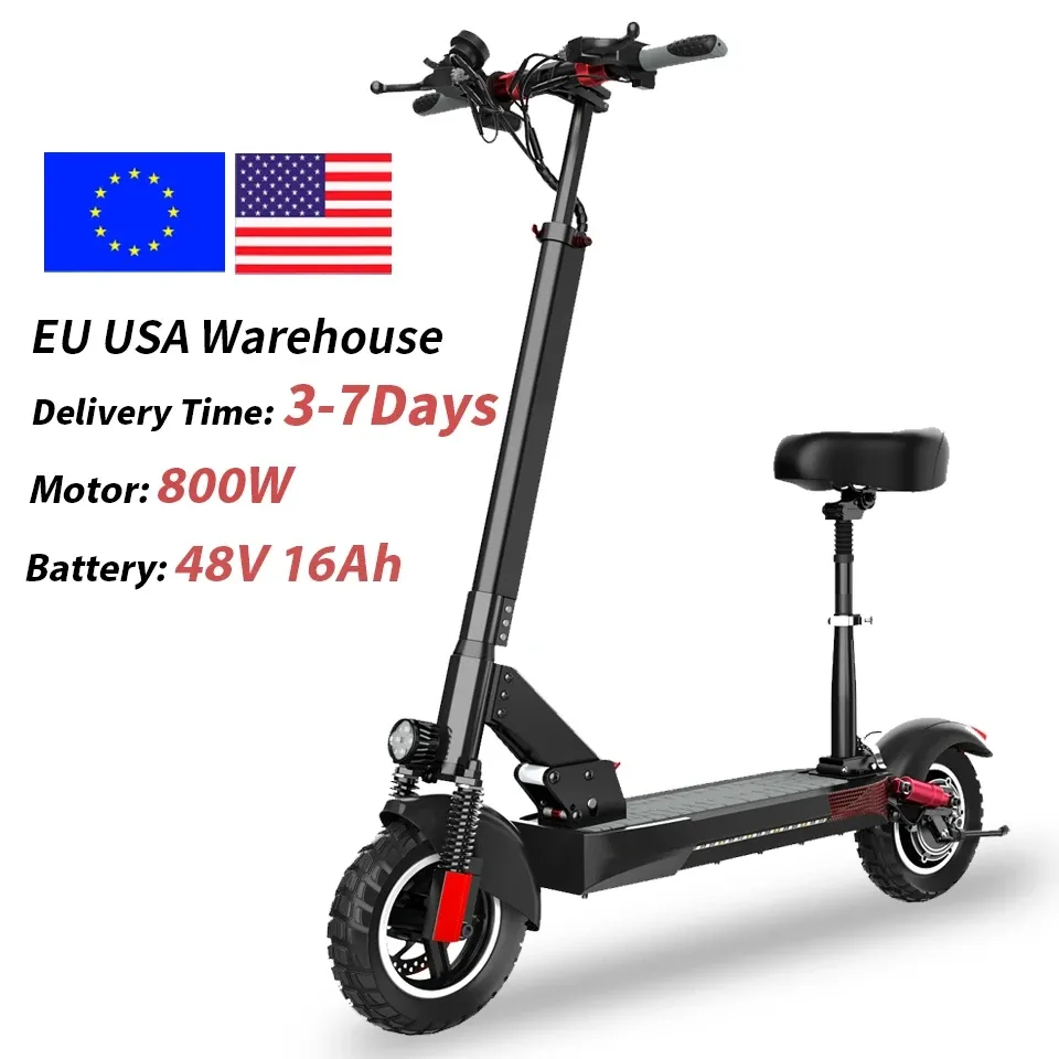 EU US Warehouse M4 48V 10 Inch Foldable Off Road Tire Cheap 800W Rear Motor Fast Adults Powerful Electric E Scooters With Seat