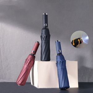 Fashion Heavy Duty Big Waterproof <b>Umbrella</b> Promotion Auto Open <b>Large</b> Uv Double Layer Fabric Windproof LED Flashlight <b>Umbrella</b> - Product Image 1