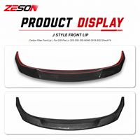 ZESON Lame de séparation avant en fibre de carbone véritable style J pour BMW Série 3 G20 Pre-LCI 325i 330i M340i 2019-2022