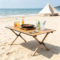 Table de pique-nique pliable et portable en acier au carbone thermolaqué, ultra-légère, disponible en plusieurs tailles, pour le camping en plein air