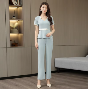 लंबी आस्तीन के काम जैकेट कपड़े हाउसकीपिंग शीर्ष शर्ट महिला सौंदर्य स्पा सैलून वर्दी में पेशेवर पश्चिमी सूट कस्टम स्क्रब - Product Image 4