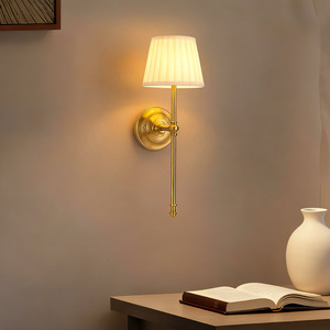 Lámpara de pared estilo rústico, cuerpo de cobre, pantalla blanca, bombilla LED E26, control con interruptor, para dormitorio, pasillo, sala de estar - Product Image 4