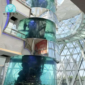 Tùy chỉnh nóng bán giá rẻ Aquarium lớn trong suốt Acrylic xi lanh thủy tinh bể cá