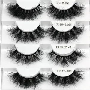 F2-1 eyelash wholesale mink eyelashes fluffy Mink full Strip Eyelashes 22mm 3D Mink Natural false lashes custom lash packaging