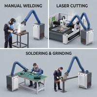 Extracteur de fumées de soudage portable à cartouche autonettoyante pour atelier de fabrication métallique et soudage industriel