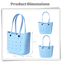 Bolso de playa de EVA lavable, tipo cubo con parte superior abierta, ligero y estructurado, para pañales y almacenamiento, para mamás, doble compartimento