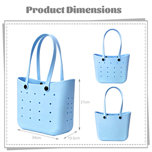 Bolso de playa de EVA lavable, tipo cubo con parte superior abierta, ligero y estructurado, para pañales y almacenamiento, para mamás, doble compartimento - Product Image 5