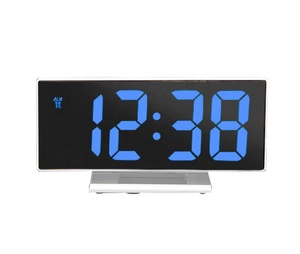 Nhựa Máy tính để bàn kỹ thuật số LED gương đồng hồ báo thức với nhiệt độ lịch dễ thấy số lớn hiển thị thông minh bảng đồng hồ - Product Image 5