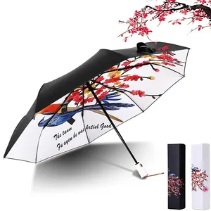 Barato Feito Promocional Uv Personalizado Guarda-chuva Com Logotipo Imprimir Chuva Anti-uv Dobrável Paraguas Parapluie 3 Guarda-chuva Dobrável Automático