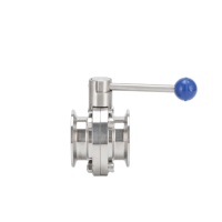 Vanne papillon électrique en acier inoxydable SUS304 argenté de qualité alimentaire avec poignée de traction 1'' - Sortie d'usine Chengtong - Garantie 1 an
