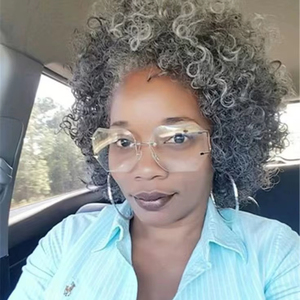Perruques à lacets pour femmes avec dreadlocks grises, cheveux gris sel et poivre, extensions <span class=keywords><strong>de</strong></span> cheveux, tresses, <span class=keywords><strong>coiffure</strong></span> - Product Image 1