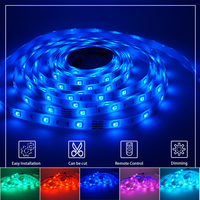 Kit complet de bande LED flexible RGB 5 mètres en PVC étanche IP65/IP20 5050 SMD5050 pour télécommande, idéal pour la décoration de pièce