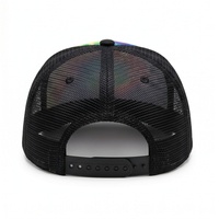 Topi Trucker 5 Panel Tie Dye Pelangi Custom, Dapat Disesuaikan, Grosir, Cetak Sublimasi, Pinggiran Datar, Jaring, Unisex, Hippie, Snapback